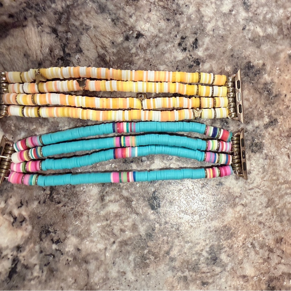 Turquoise & Yellow Multi-Strand Beaded Apple Watch band Set